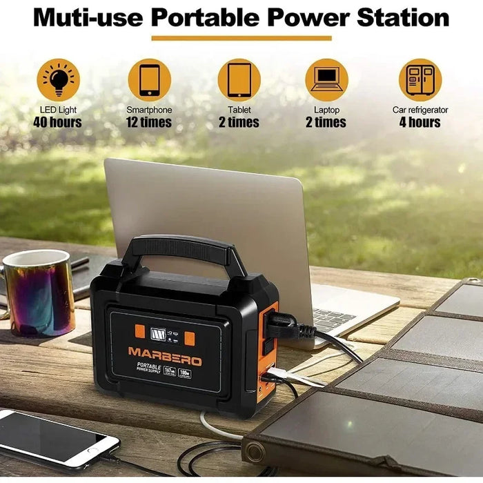 Enagua Mart Portable Power Station 200W Peak - 167Wh Solar Generator Battery Power Supply with 110V AC Outlet