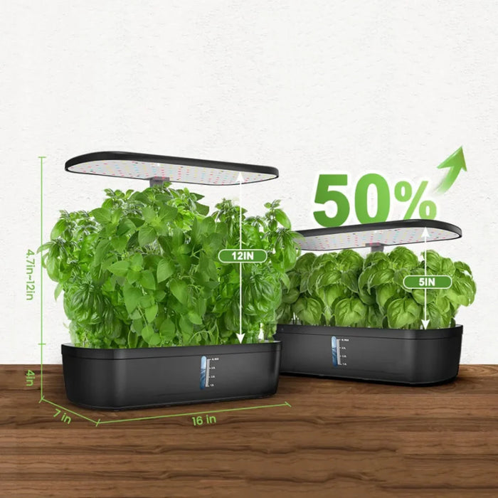 Enagua Mart Efficient Hydroponic Plant Growing Kit - Indoor Herb Garden with Smart LED Light System