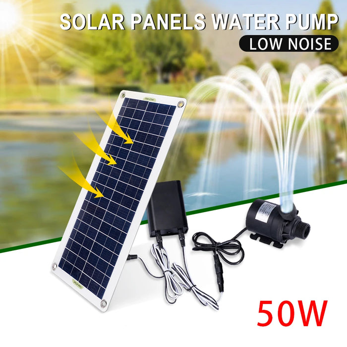 Enagua Mart 50W Brushless Solar Water Pump Unit - Ultra-Silent 800L/H Pump Kit for Fish Ponds, Pools, and Garden Fountains