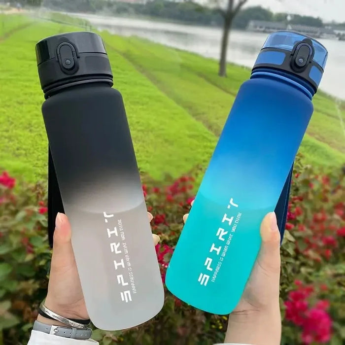 Enagua Mart 1 Liter Large Capacity Sports Water Bottle - Leak-Proof Colorful Plastic for Outdoor, Travel, and Gym