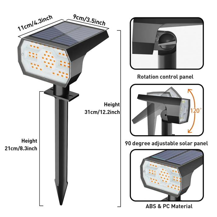 Enagua Mart 56 LED Solar Lights Outdoor Waterproof - 3 Lighting Modes for Garden and Patio