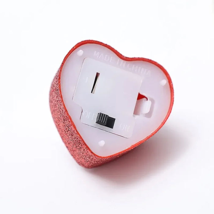 Enagua Mart Heart-Shaped LED Flameless Candle Lights - Battery-Powered Romantic Candles for Weddings and Valentine’s Day