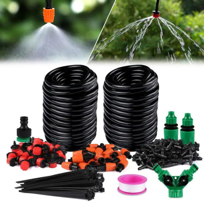 Enagua Mart Automatic Drip Irrigation System – Adjustable Nozzle Watering Kit