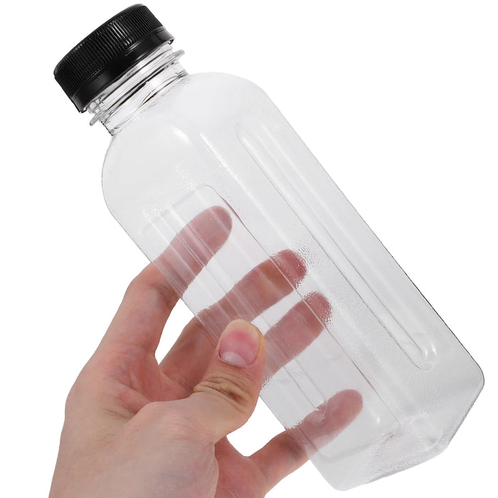 Enagua Mart 25-Pack 350ml Clear Plastic Juice Bottles with Caps - Reusable Beverage and Smoothie Storage