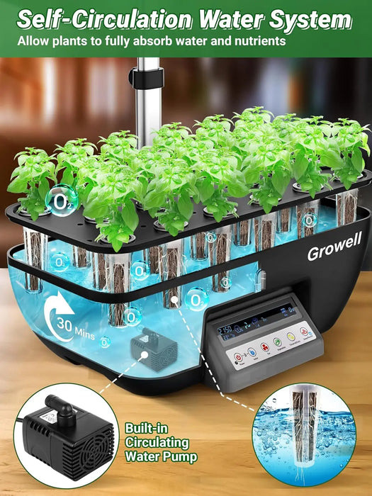 Enagua Mart Growing System Kit – 17-Pod Herb Garden With LED Grow Lights & Water Pump