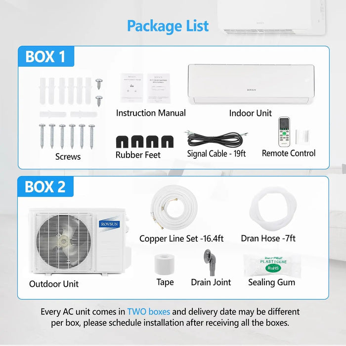 Enagua Mart 11,000 BTU WiFi Enabled Mini Split Air Conditioner Heater - 17 SEER2 115V Inverter Ductless Wall AC Unit with Pre-Charged