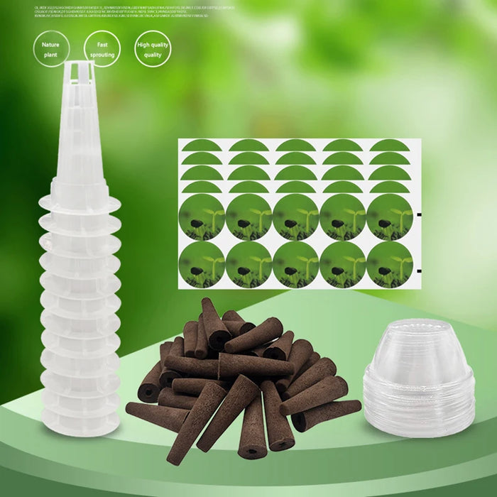 Enagua Mart 40Pcs Hydroponic Garden Accessories Kit - Grow Baskets, Sponges, Labels & More