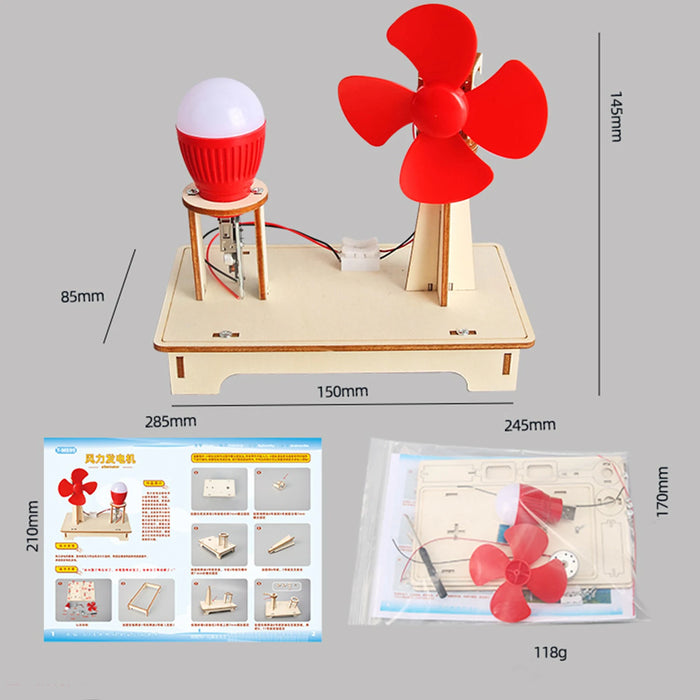 Enagua Mart Science Experiments DIY Wind Turbine Kit - Wooden Building Kits for Ages 8-12