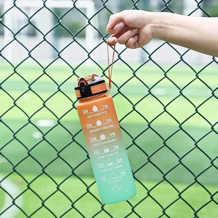 Enagua Mart 32 Oz Leakproof Water Bottle with Time Markers and Straw - Motivational Sports Water Bottle for Fitness, Gym, and Outdoor Activities