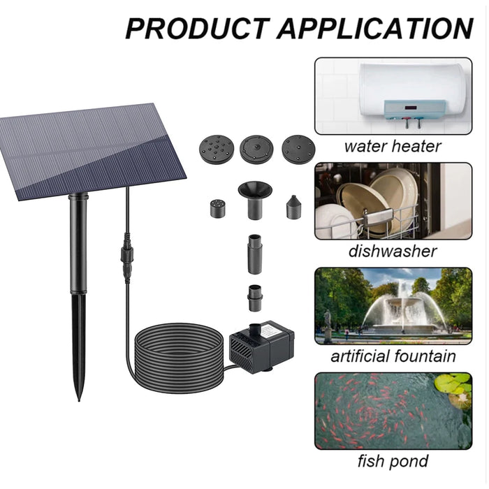 Enagua Mart 5W 5V Solar Fountain Pump - With Individual Solar Panels for Bird Bath and Outdoor Courtyard