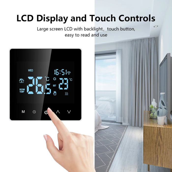 Enagua Mart Tuya Smart Life WiFi Thermostat - LCD Touch Temperature Controller for Electric Floor Heating, Water, and Gas Boilers