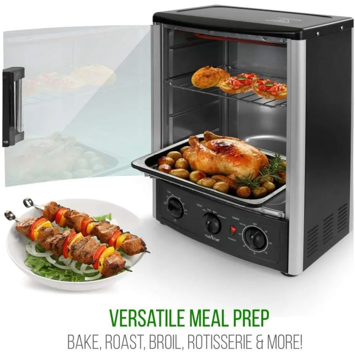 Enagua Mart Multi-Function Rotisserie Oven - Vertical Countertop Oven with Bake, Roast, Kebab Rack