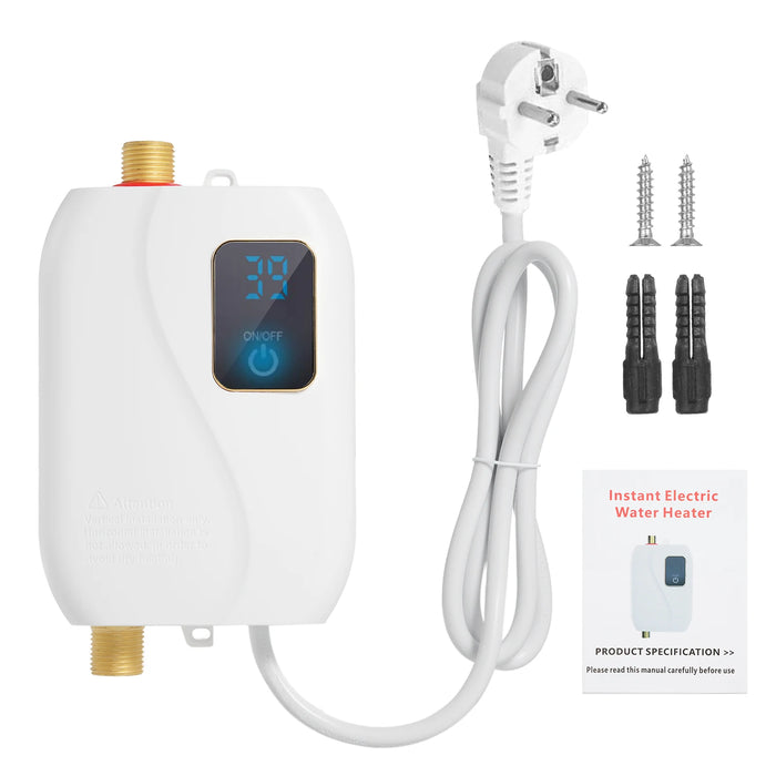 Enagua Mart Instant Water Heater - 220V 3500W Mini Electric Tankless Heater with LCD Display