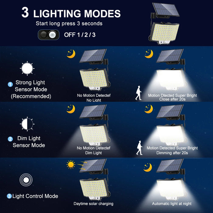 Enagua Mart 348 LED Solar Lamp Outdoor - Motion Sensor Security Light