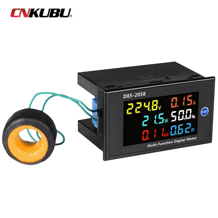 Enagua Mart Single-Phase Digital LCD AC Panel Meter - Voltage, Current, and Frequency Monitor