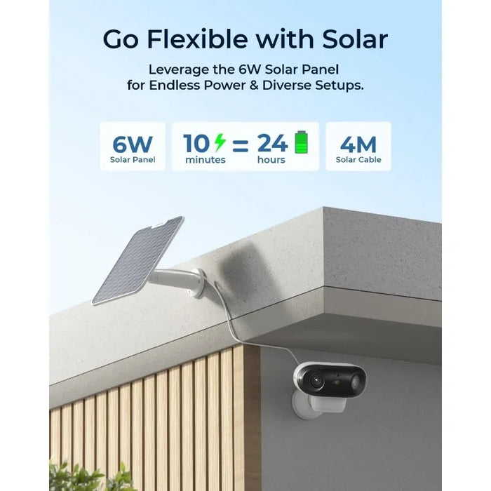 Enagua Mart 4K Solar Security Camera - ColorX Night Vision, 180° Blindspot-Free Wireless Outdoor Camera