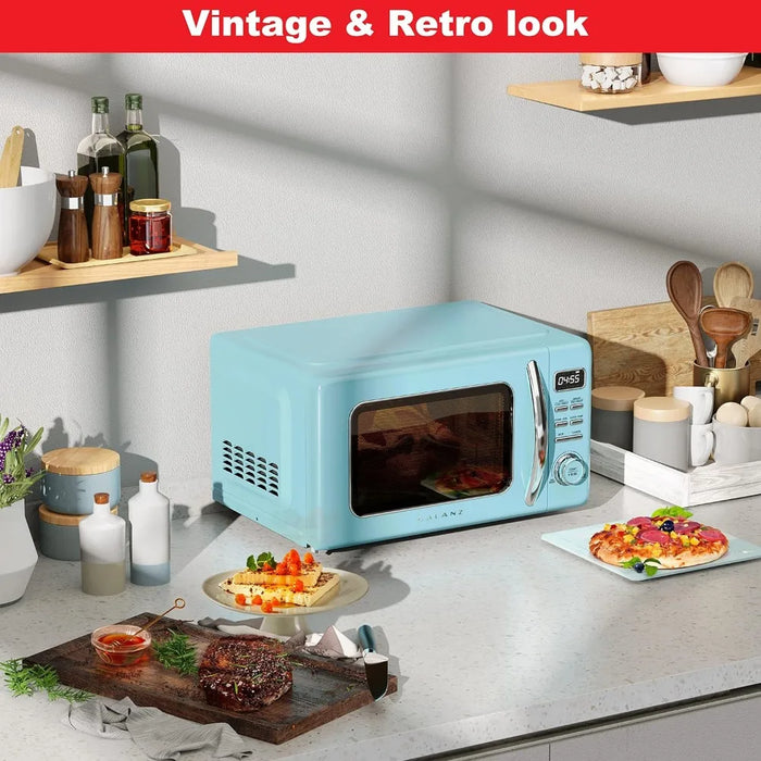 Enagua Mart Retro Countertop Microwave Oven - Auto Cook, Reheat, Defrost & Quick Start Functions