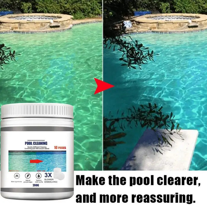 Enagua Mart 10pcs Swimming Pool Chlorine Tablets - Slow Dissolving Water Purifier for Hot Tubs and Pools