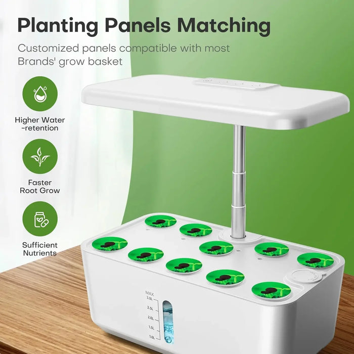 Enagua Mart Plant Germination Kit - 10-Pod Aeroponic Herb Garden with LED Grow Light