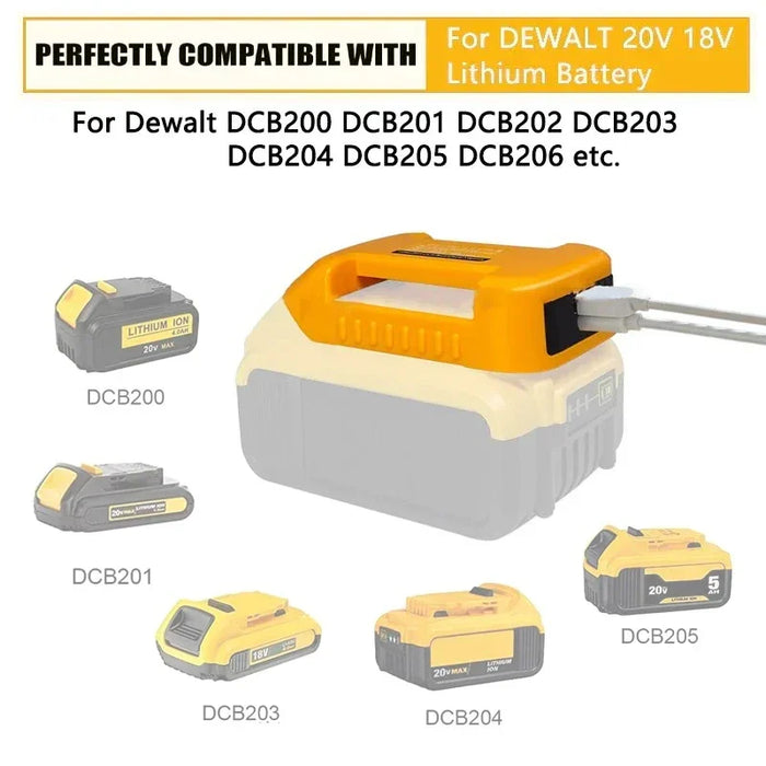 Enagua Mart USB Converter Charger - For Dewalt 14.4V/18V/20V Li-ion Battery, DCB090 USB Charging Adapter