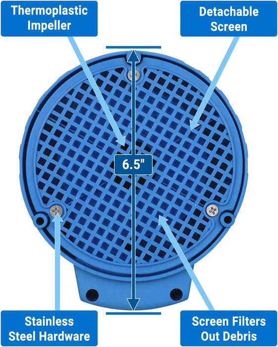 Enagua Mart Submersible Water Pump - 1/3 HP 2450GPH Thermoplastic Electric Portable Utility Pump