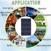 Enagua Mart 300W Solar Panel Kit - Complete 12V Polycrystalline USB Power Portable Outdoor Rechargeable Solar Generator for Home - Enagua Mart