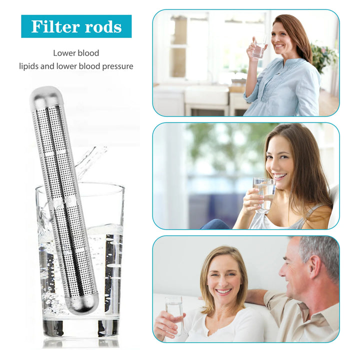 Enagua Mart Alkaline Stick Water Purifier - Stainless Steel Hydrogen Filter Stick to Raise pH and Energize Water