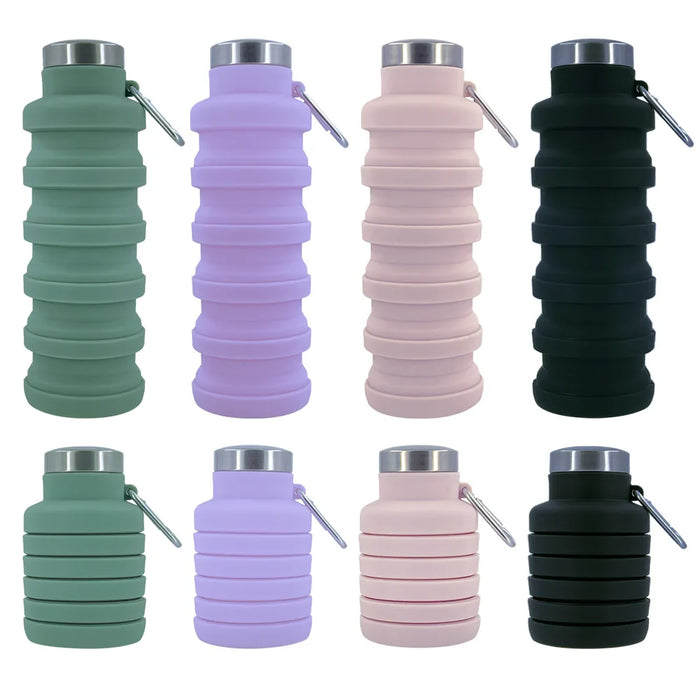 Enagua Mart Portable Silicone Water Bottle - Retractable Folding Coffee Bottle for Travel and Outdoor Use