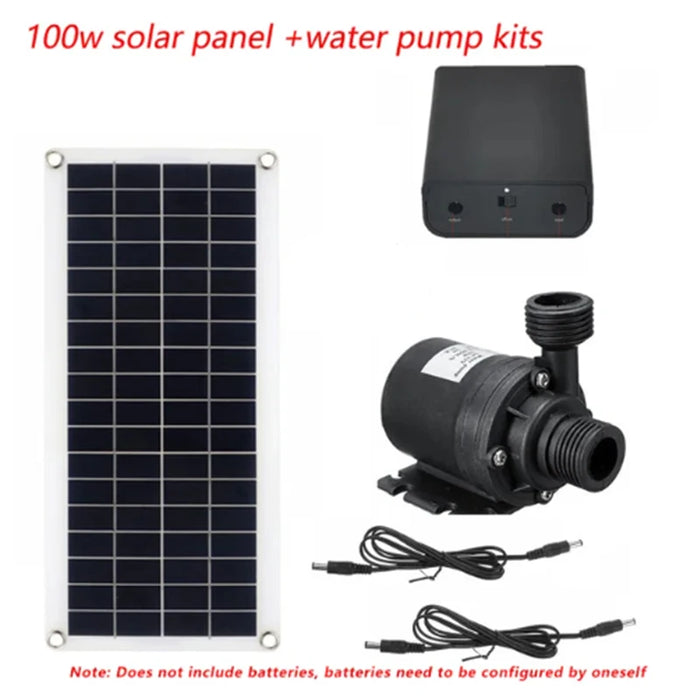 Enagua Mart Solar-Powered Water Pump Set - 100W Ultra Quiet Submersible Pump for Fish Ponds and Garden Fountains