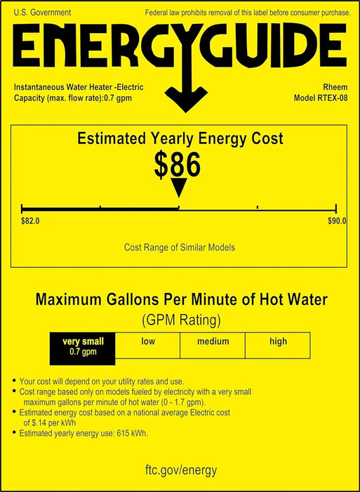 Enagua Mart 8kW 240V Tankless Electric Water Heater - Instant Hot Water System