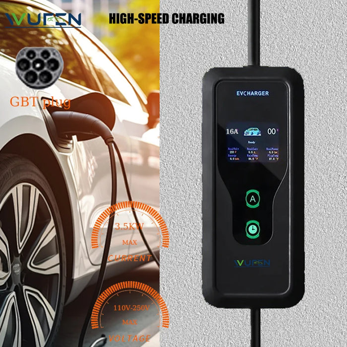 Enagua Mart Wufen Electric Vehicle Charger GBT Adapter - 16A 3.5kW with 5M Charging Cable