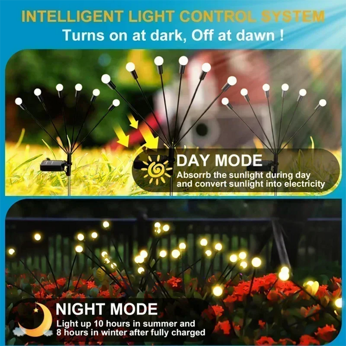 Enagua Mart Solar Firefly Lights - 6-10 LED Swaying Outdoor Garden Lights