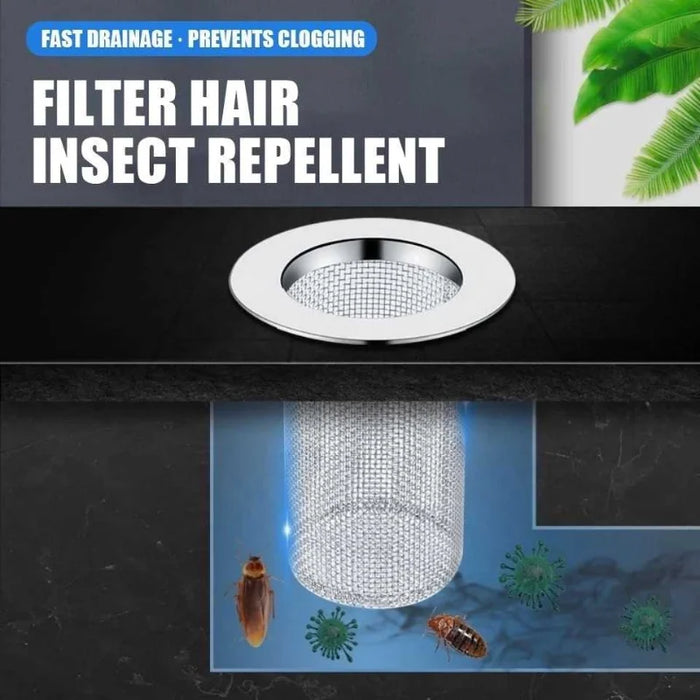 Enagua Mart Stainless Steel Floor Drain Filter Mesh - Anti-Clog Sink Strainer & Hair Catcher for Kitchen & Bathroom