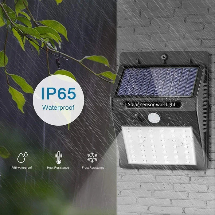 Enagua Mart 30 LED Solar Wall Light - PIR Motion Sensor, Waterproof Outdoor Security Lamp for Garden and Pathways