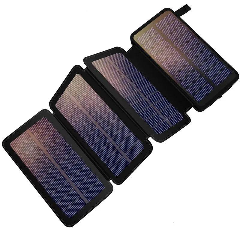 Enagua Mart Solar Charger Power Bank 10000mAh - Portable Solar Phone Charger, 4 Solar Panels, External Battery Pack for Phones, Outdoor Camping - Enagua Mart