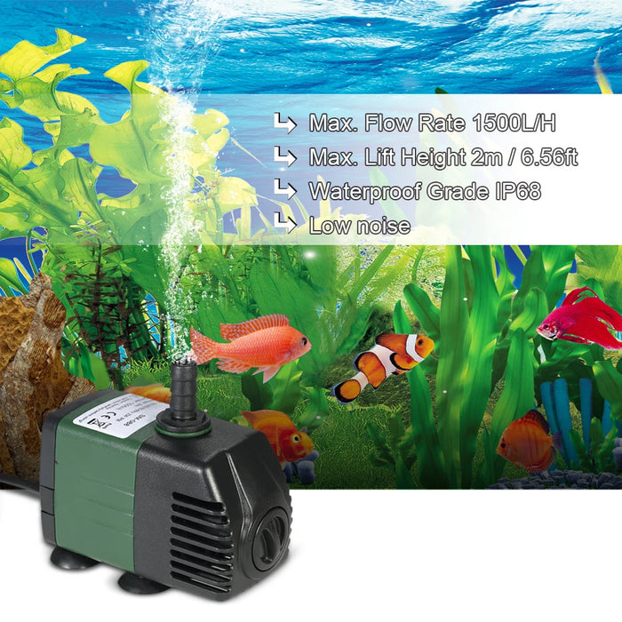 Enagua Mart 1500L/H 25W Submersible Water Pump - For Aquariums and Fountains