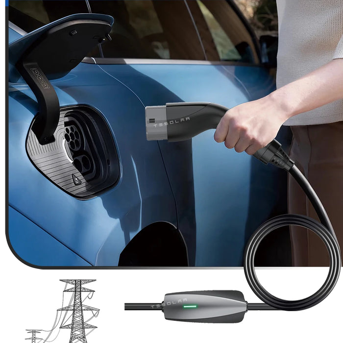 Enagua Mart Portable Electric Vehicle Charger - 3.5kW Smart AC Fast Charging