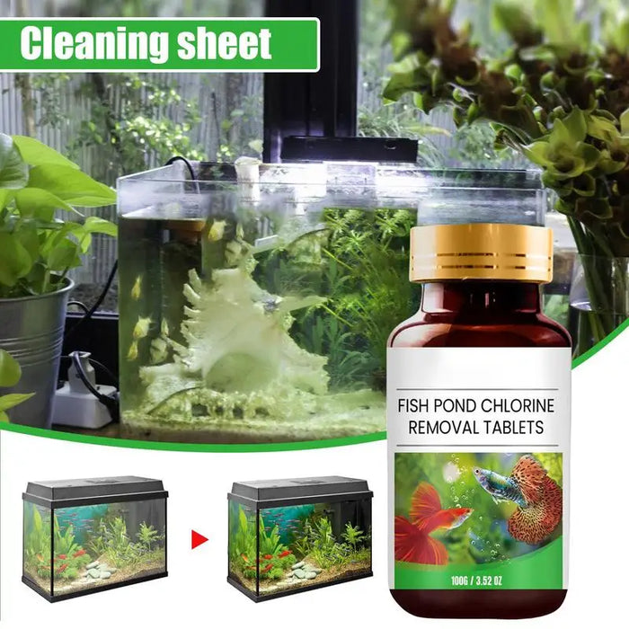 Enagua Mart Fish Pond Chlorine Removal Tablets - Aquarium Water Purifier and Algae Remover