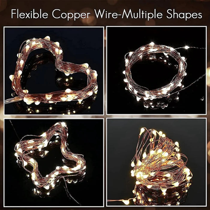 Enagua Mart 50-200 LED Copper Wire String Lights - USB/Battery Operated Fairy Lights with 8 Modes