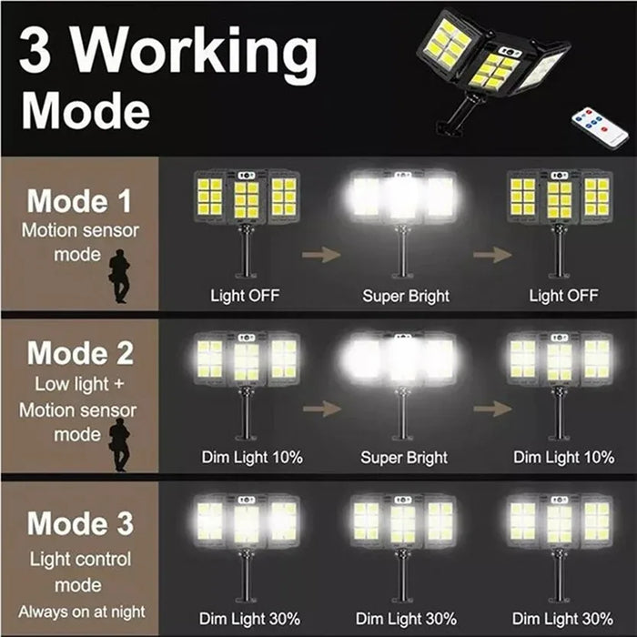 Enagua Mart Super Bright Outdoor Solar Lights Motion Sensor Waterproof - 800 LED Street Lamp for Garden and Yard