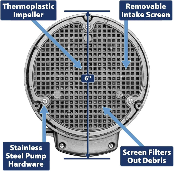 Enagua Mart Superior Pump 91250 - 1/4 HP Thermoplastic Submersible Utility Pump 1800GPH with 10-Foot Cord