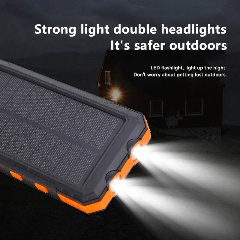 Enagua Mart 200,000mAh Solar Power Bank - Portable Large Capacity Charger Compatible with iOS, Android, USB-A, and USB-C, Fast Charging - Enagua Mart