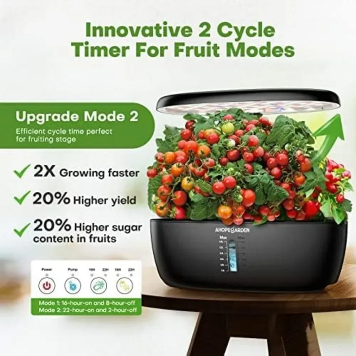 Enagua Mart Indoor Garden Hydroponics Growing System – 12-Pod Plant Germination Kit With LED Grow Light