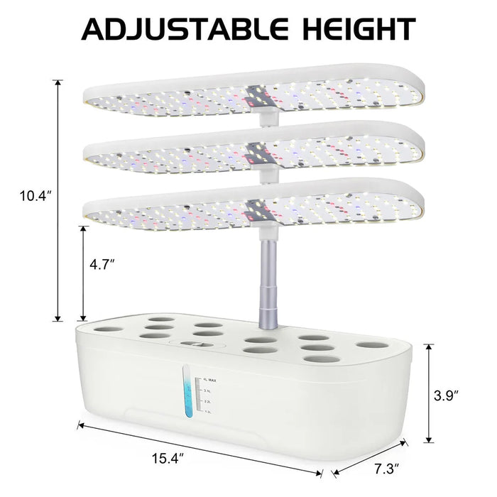 Enagua Mart Hydroponics Growing System 12-Pod Indoor Garden System with LED Full Spectrum Plant Grow Light