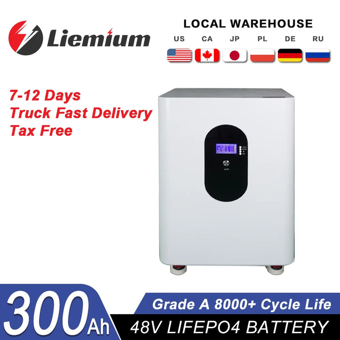 Enagua Mart 48V 300Ah LiFePO4 Battery Pack - 8000 Cycles for Solar and Off-Grid Systems