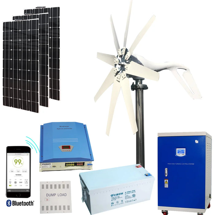 Enagua Mart 3000W Wind Turbine Generator - 12V/24V/48V DC, 220V AC Home System, Free Green Alternative Energy for Solar Panels