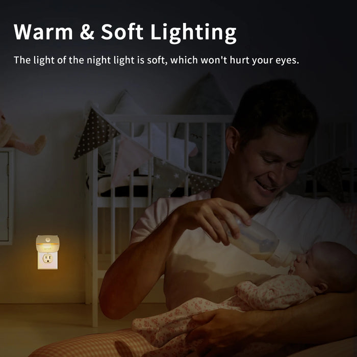 Enagua Mart LED Night Light - Motion Sensor EU/US Plug, Nightlights for Bedroom, Hallway & Stairs