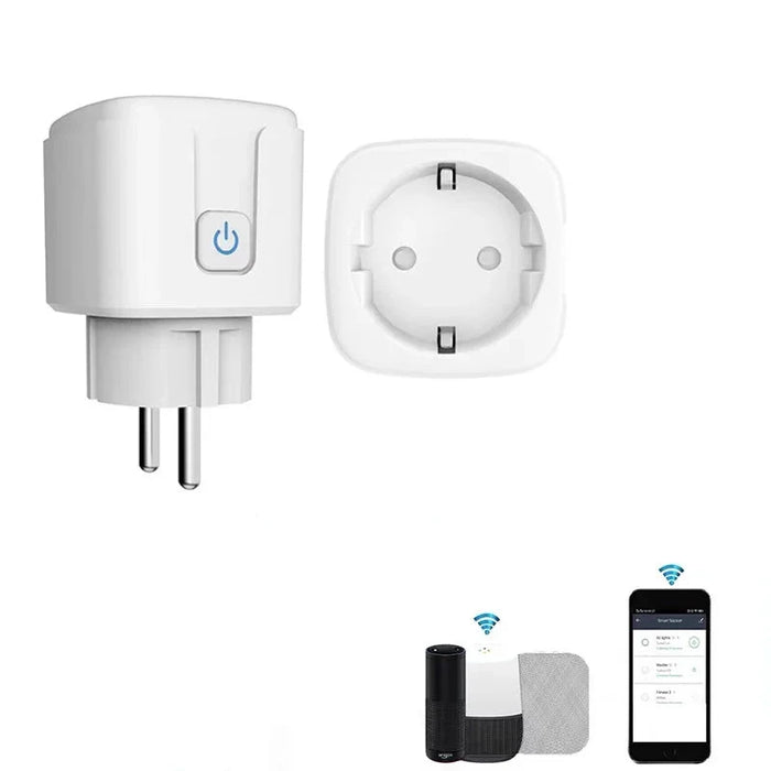 Enagua Mart Smart Plug WiFi Socket - EU Standard 16A/20A, Power Monitor and Timing Function, Tuya App Compatible with Alexa and Google Home