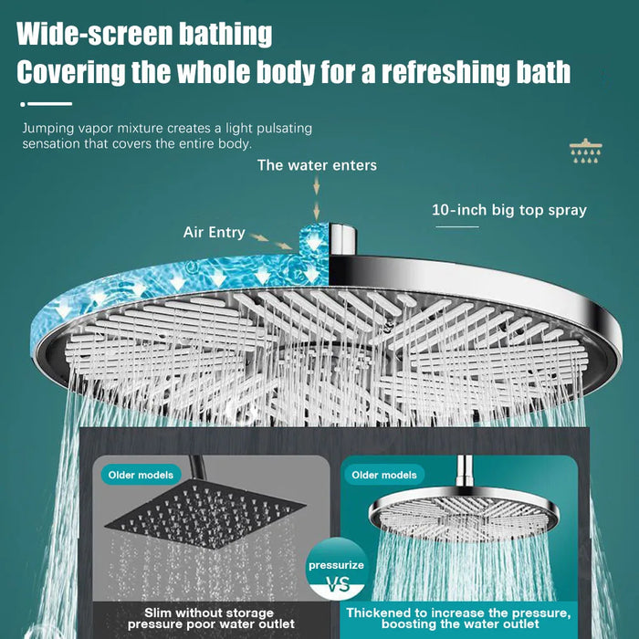 Enagua Mart Rainfall Shower Head - 10-Inch Large Panel with High-Pressure Water Flow