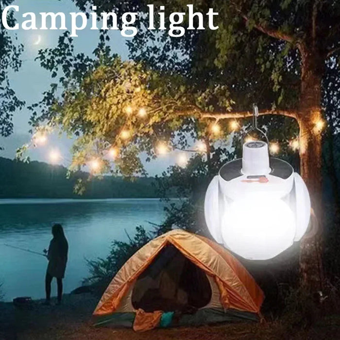 Enagua Mart Portable Solar Camping Lantern - Folding LED Tent Lamp, USB Rechargeable for Camping, Hiking, and Emergencies